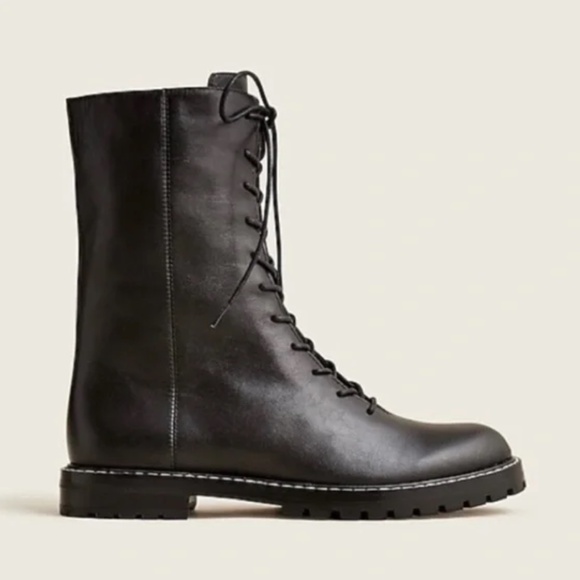 J Crew Gwen lug-sole leather lace-up tall shaft boots - Picture 5 of 6